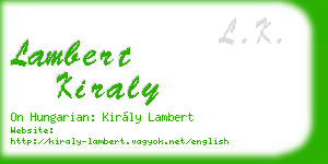 lambert kiraly business card